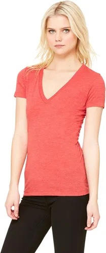 Vista 4 de Bella Canvas 8435 Ladies' Triblend Short-Sleeve Deep V-Neck T-Shirt