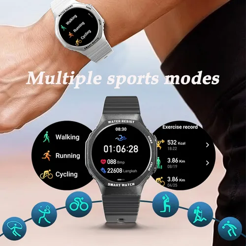 Vista 4 de Reloj inteligente para mujer con pantalla táctil de 1.32 pulgadas, Bluetooth, llamadas, reloj inteligente para mujer, rastreador de fitness