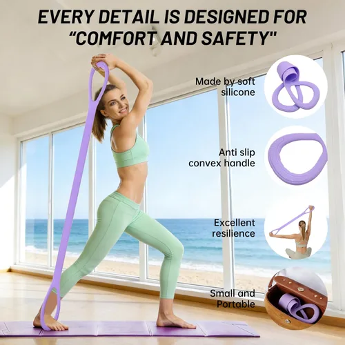 Vista 4 de Figura 8 bandas de ejercicio, banda de resistencia de 8 formas, juego de 3 bandas de resistencia para brazos con asas para entrenamiento, brazo