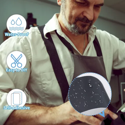 Vista 4 de 10 parches de reparación de nailon, parche de tela de nailon negro, parche de nailon autoadhesivo, parches de reparación impermeables