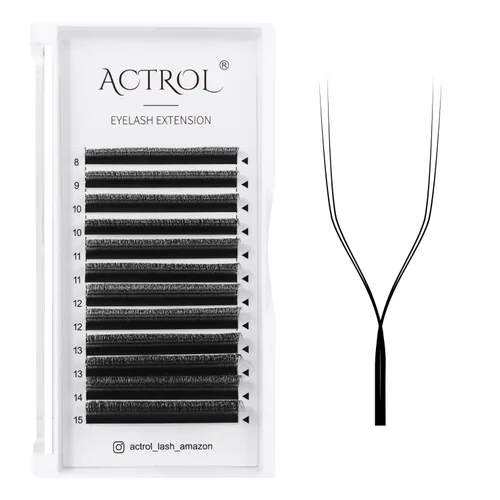 Vista 24 de YY - Extensiones de pestañas negras rizadas C 0.002 in, 0.315 in, extensión de volumen de pestañas, abanicos fáciles, 4D en forma de Y, pestañas