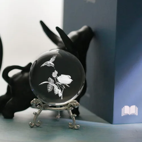 Vista 5 de Bola de cristal de colibrí 3D de 2.362 in, pisapapeles grabada con láser, figura de pájaro de colibrí, esfera de cristal, globo de cristal