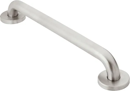 Moen Home Care Barra de Agarre para Baño de Acero Inoxidable de 18 Pulgadas para Discapacitados, Textura con Rebaba Antideslizante, Producto de