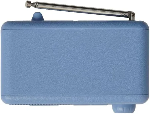 Vista 8 de Crosley CR1121A-EB Cooper - Radio AM/FM retro, altavoz Bluetooth portátil con entrada auxiliar y pantalla LED, color azul elemental