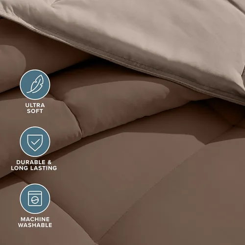 Vista 5 de Bare Home - Juego de edredón reversible en una bolsa y juego de sábanas - Individual - Alternativa al plumón - Suave - Juego de ropa de cama