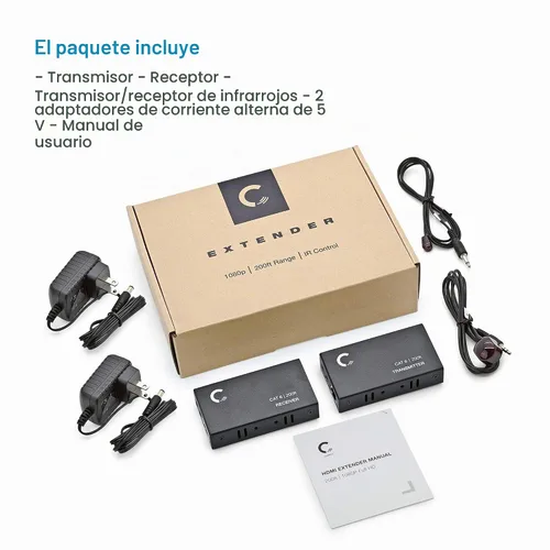 Vista 7 de ET4K100MIR 4K @30Hz HDMI 1.4 Extensor sobre Cat5e/Cat6/Cat7 - 330 pies (328.1 ft), HDCP 1.4, con doble paso IR, bucle HDMI y protección contra