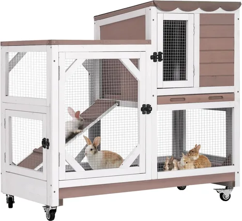 Vista 11 de GUTINNEEN Jaula para Mascotas de Conejo Correr Extensión Interior Pequeño Corral para Animales (Solo Corral)