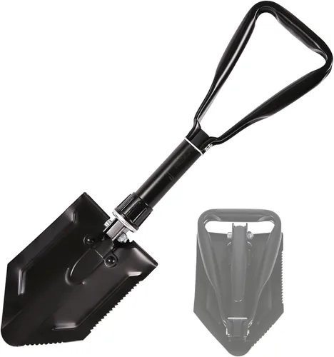Vista 10 de REDCAMP Pala Plegable de Supervivencia para Camping de 23" con Funda, Pala Táctica de Acero al Manganeso de Servicio Pesado con Mango de Tres