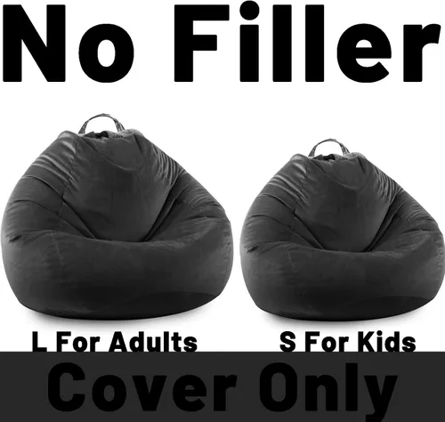 Vista 5 de LPMOERA Funda para puf de almacenamiento de animales de peluche (sin relleno), con cremallera, suave, mullida, rellenable, para organizar juguetes