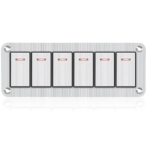 Vista 13 de Panel de Interruptor de Palanca de 3 Posiciones Impermeable de Aluminio, Panel de Interruptor Basculante de 12V/24V, Interruptor de Coche/Barco de 5