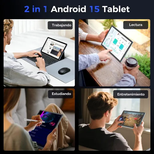 Vista 9 de Tablet Android 15 de 11 pulgadas 2026 con teclado, 24 GB de RAM + 256 GB de ROM, 2 TB Expand, Octa-core, 8000mAh, 5+13MP, 2.4G y 5G WiFi, Gemini AI