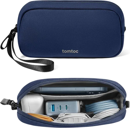 Vista 18 de tomtoc Estuche Organizador Electrónico de Viaje, Bolsa Táctica Resistente al Agua de Doble Compartimento para Organización de Cables, Almacenamiento