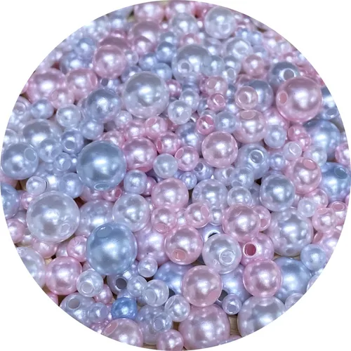 Vista 11 de Cuentas de perlas mixtas de 30 a 0.315 in, perlas redondas sueltas de satén, cuentas de plástico para hacer joyas, aretes, pulseras, collares