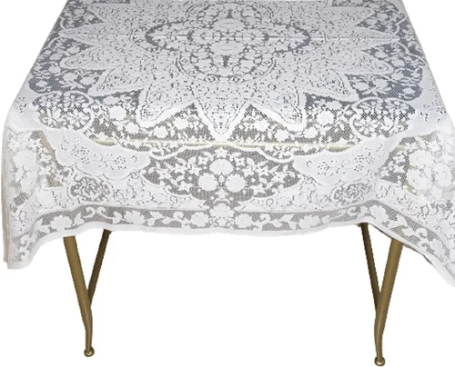 Vista 3 de Mantel cuadrado de encaje floral Aristocrata, tamaño cuadrado de 40 pulgadas