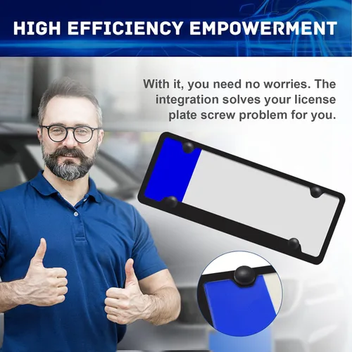 Vista 7 de 8 juegos de tornillos negros para matrícula, pernos de matrícula de acero inoxidable a prueba de óxido, kit de tornillos premium para marcos