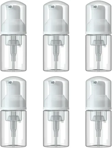 6 botellas de espuma vacía de 1 onza/1.0 fl oz de tamaño de viaje, botella de plástico para jabón, botellas dispensadoras de desinfectante de manos