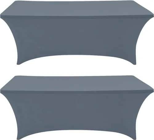 Vista 24 de Eurmax USA - Manteles rectangulares ajustables de elastano de 4 pies, mantel elástico para bodas, eventos o para decorar la mesa del patio