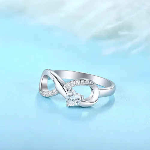 Vista 5 de STARCHENIE Infinity Promise - Anillo de plata de ley 925 con alas de ángel para mujer talla 5-10 Plata de ley 925 metal