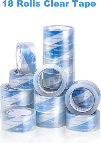 Vista 6 de JARLINK Paquete de 2 pistolas dispensadoras con 2 rollos de cinta con cinta de embalaje transparente (18 rollos) para embalaje de envío, sellado