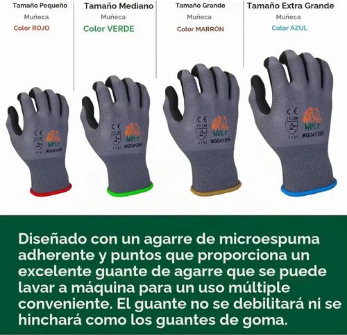 Vista 7 de WOLF Guantes de nitrilo ultradelgados con palma de espuma recubierta con agarre adhesivo, multiusos