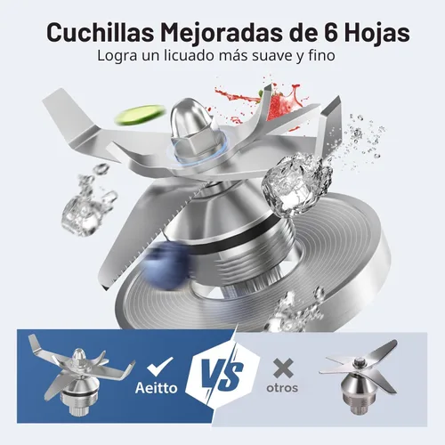 Vista 3 de Aeitto Licuadoras para cocina con motor de 1800 W, 68 onzas de gran capacidad, combo de licuadora y molinillo 2 en 1, licuadora profesional sin BPA