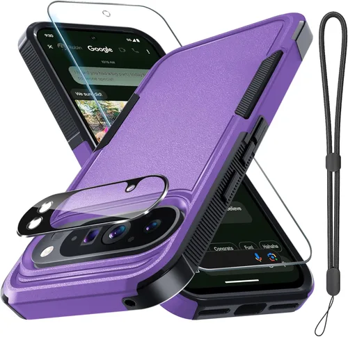 Vista 21 de RMOCR Funda para Google Pixel 9 Pro XL, de cuerpo completo, resistente, a prueba de golpes, con correa de cordón, protector de pantalla de vidrio
