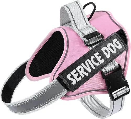 Vista 14 de MUMUPET - Arnés para perro guía, fácil de poner y quitar, arnés de chaleco para mascotas, reflectante 3M, transpirable y fácil de ajustar, con mango