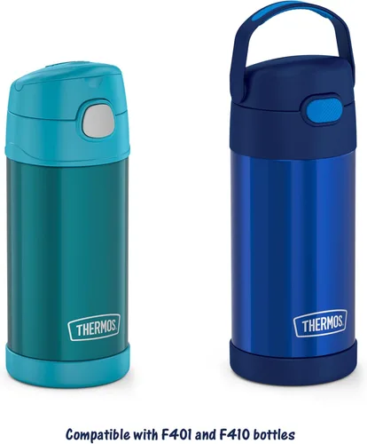 Vista 5 de THERMOS FUNtainer Botella de agua para niños de 12 onzas con aislamiento, pajitas de repuesto, 4 pajitas