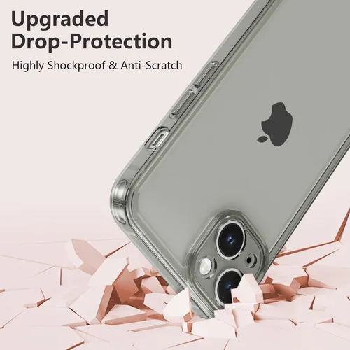 Vista 4 de ZTOFERA Funda para iPhone 13 6.1 pulgadas, Transparente Suave Silicona Bumper Protector Retro Color Transparente A Prueba de Golpes Caja Del