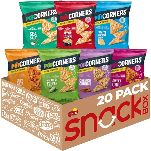 Vista 26 de PopCorners Snacks sin gluten, paquete variado de 3 sabores, bolsas de 1 onza (paquete de 20)
