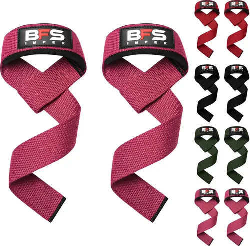 Vista 8 de Correas de levantamiento para levantamiento de pesas, correas de algodón con acolchado de neopreno para hombres y mujeres, correas de muñeca