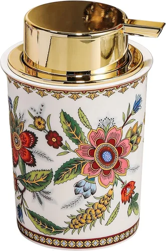 ACMLIFE Dispensador de jabón de manos espumoso, dispensador de jabón de cerámica con bomba, dispensador de jabón de rosa vintage para baño, 8.8 onzas