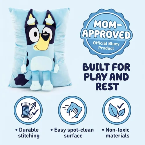 Vista 3 de Almohada de Abrazo Bluey - Almohada Decorativa de Felpa Super Suave - Mide 15 Pulgadas (Producto Oficial Bluey)
