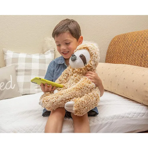 Vista 3 de Realistic Sloth Stuffed Plush Toy Animal - Cuddly, Huggable, Silky Fur - Cute Brown Three Toed Sloth for Girlfriend Birthday Gift