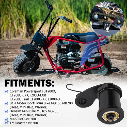 Vista 7 de Tensor de Cadena con Rodillo de 1-3/4" para Mini Bicicleta Coleman BT200X CT200U Trail CT200U-EX MiniBike TrailMaster Massimo MB200 Hensim Baja Heat
