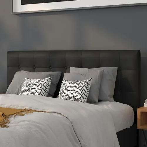 Vista 22 de Flash Furniture Bedford - Cabecero de cama doble tapizado con ribete de uñas en tela beige