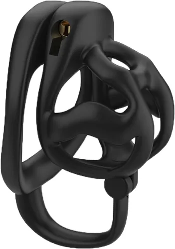 Dispositivos de jaula de castidad masculina, jaula de resina para pene con 3 anillos de pene enganchados, bloqueo de jaula de castidad invertida,