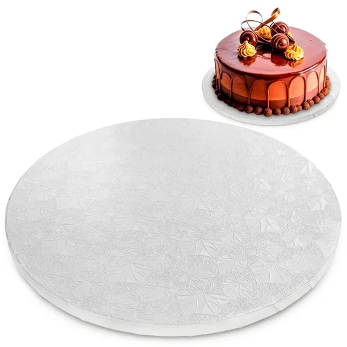 Vista 12 de 8 Inch Cake Drum - Black Round 8 Inch Cake Boards for Holiday Dessert Presentation, Grease and Moisture Resistant, Thick Durable Material with Fancy