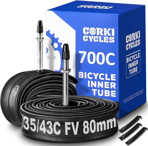 Vista 8 de Tubo interior de repuesto para neumático de bicicleta 700c para bicicleta de carretera de 28 pulgadas, repuesto de caucho butílico resistente