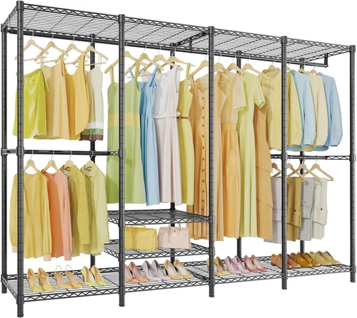 Vista 12 de VIPEK V40 Perchero de Ropa Mediano de Servicio Pesado Perchero de Ropa para Colgar Ropa, Percheros de Ropa Multifuncionales para Dormitorio