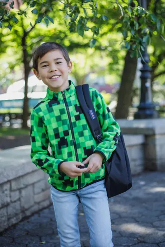 Vista 2 de Minecraft Chaqueta de forro polar con cremallera para niños pequeños y grandes