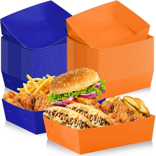 Vista 16 de Uiifan Bandejas de papel extra grandes de 5 libras desechables para comida, barco, nachos, bandejas para servir aperitivos, resistentes a la grasa