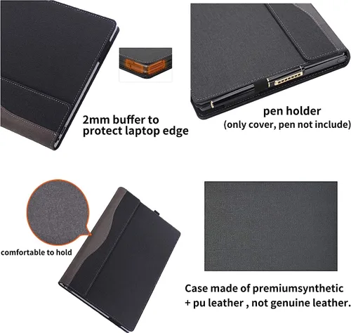 Vista 5 de Funda para portátil Dell Inspiron 15 3535 de 15.6 pulgadas Inspiron 15 3530 Notebook PU Funda de cuero Accesorios (azul oscuro)