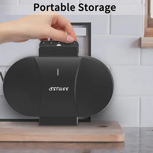 Vista 5 de Gofrera eléctrica en forma de corazón: 2 placas térmicas antiadherentes de doble cara con control de tostado ajustable de 5 ajustes