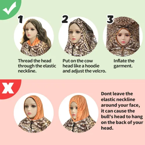 Vista 6 de KOOY Disfraz inflable,Dinosaurio T REX de Halloween para niños,Trajes inflables de cuerpo completo