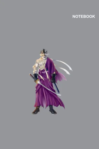 Rurouni Kenshin Wandering Samurai mini notebook Lined Writing sketchbook, Rurouni Kenshin Wandering Samurai Shishio Makoto Grey Notebook Cover,