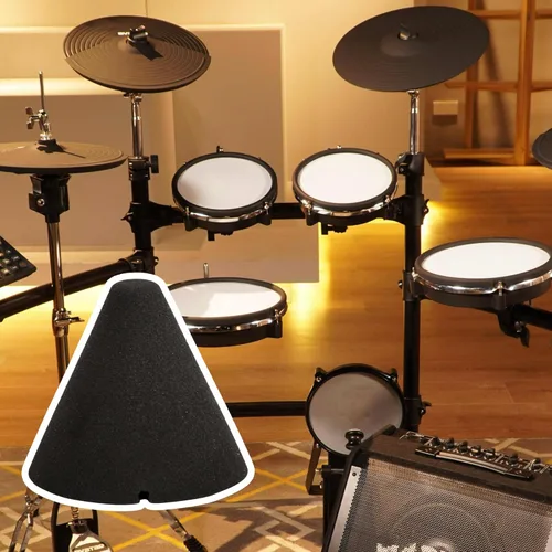 Vista 6 de Mxfans Piezas de repuesto de tambor electrónico Piezo Gatillo de espuma Cono de instrumento musical Negro