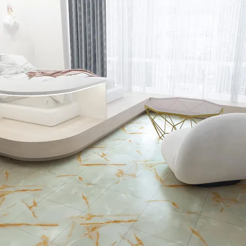 Vista 5 de VEELIKE - Azulejos de piso de despegar y pegar de mármol amarillo agrietado, vinilo, azulejos de piso de despegar y pegar, vinilo impermeable, 4