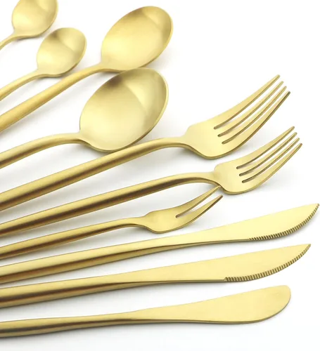 Vista 5 de Cuchara de mango largo, agitadores de café dorado mate, cuchara de té helado de 7.87 pulgadas, cucharadita de acero inoxidable 18/10 prémium