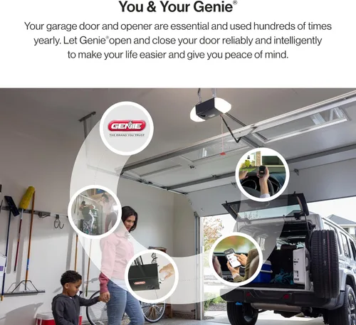 Vista 3 de Genie Chain Glide Connect Essentials - Abridor inteligente de puerta de garaje, abridor de cadena fiable con iluminación LED, compatible con Alexa